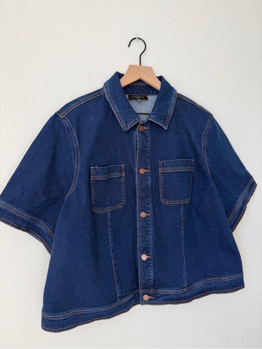 Talbots Indigo Short-Sleeve Denim Jacket Plus 2X - Picture 2 of 11
